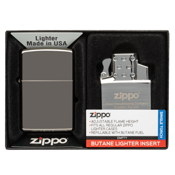zippo 49103 Lighter and Single Butane Insert Gift Set