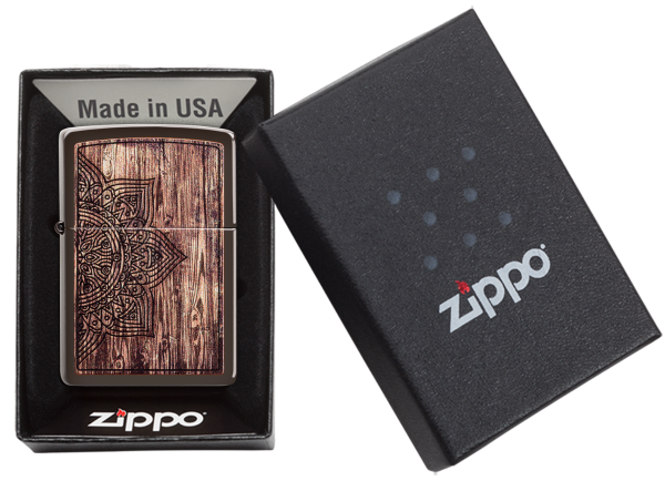 zippo 49184 Wood Mandala Design