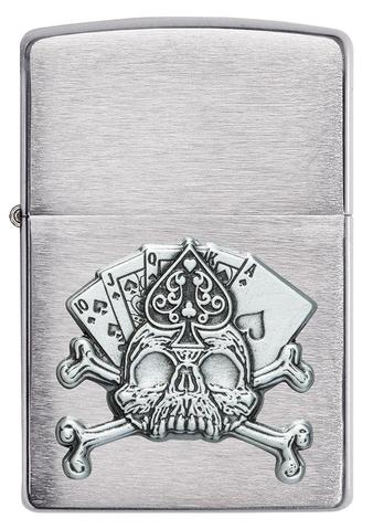 zippo 49293 Card Skull Emblem Design