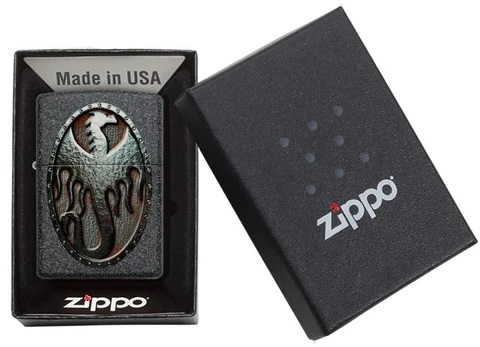 zippo 49072 Metal Dragon Shield Design
