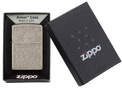 zippo 28973 Armor Antique Silver Plate